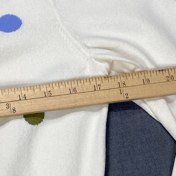 Talbots Polka Dot Cardigan Sweater S Ivory Knit Button Down Elegant Casual NWT - Picture 10 of 16